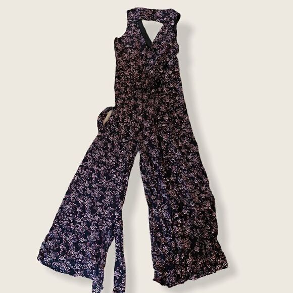 Size 0 BB Dakota Navy Ditsy Wide-Leg Jumper - Picture 6 of 6